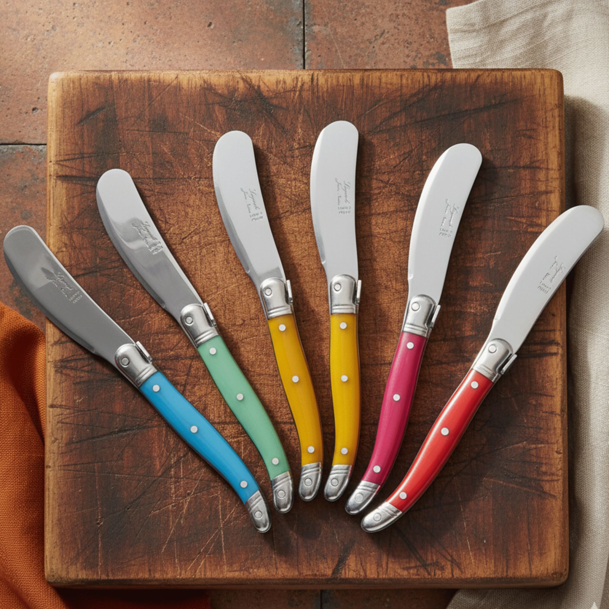 Laguiole 12 Piece Mini Spreader Set, Rainbow