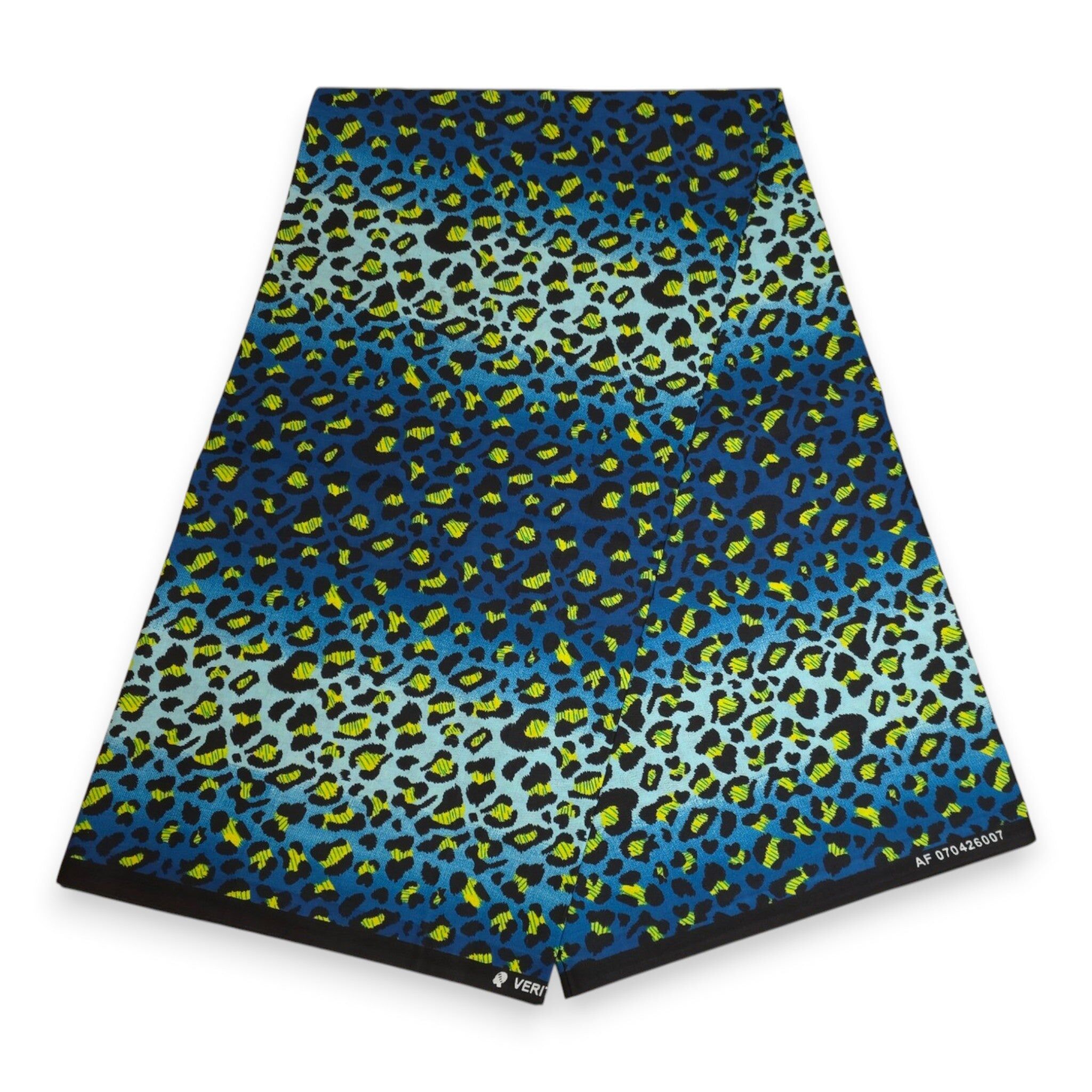 6 Yards - African Wax print fabric - Blue Leopard Spots - 100% cotton