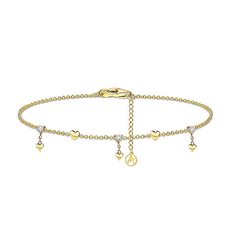 BRACCIALE CON CUORI PENDENTI E ZIRCONI
