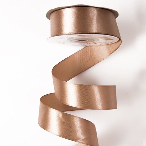 Satin ribbon 25mm x 22.86m - Brown