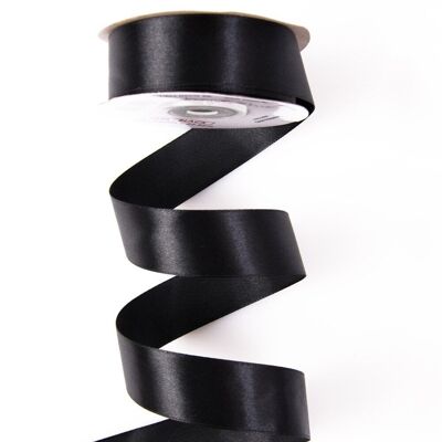 Satin ribbon 25mm x 22.86m - Black