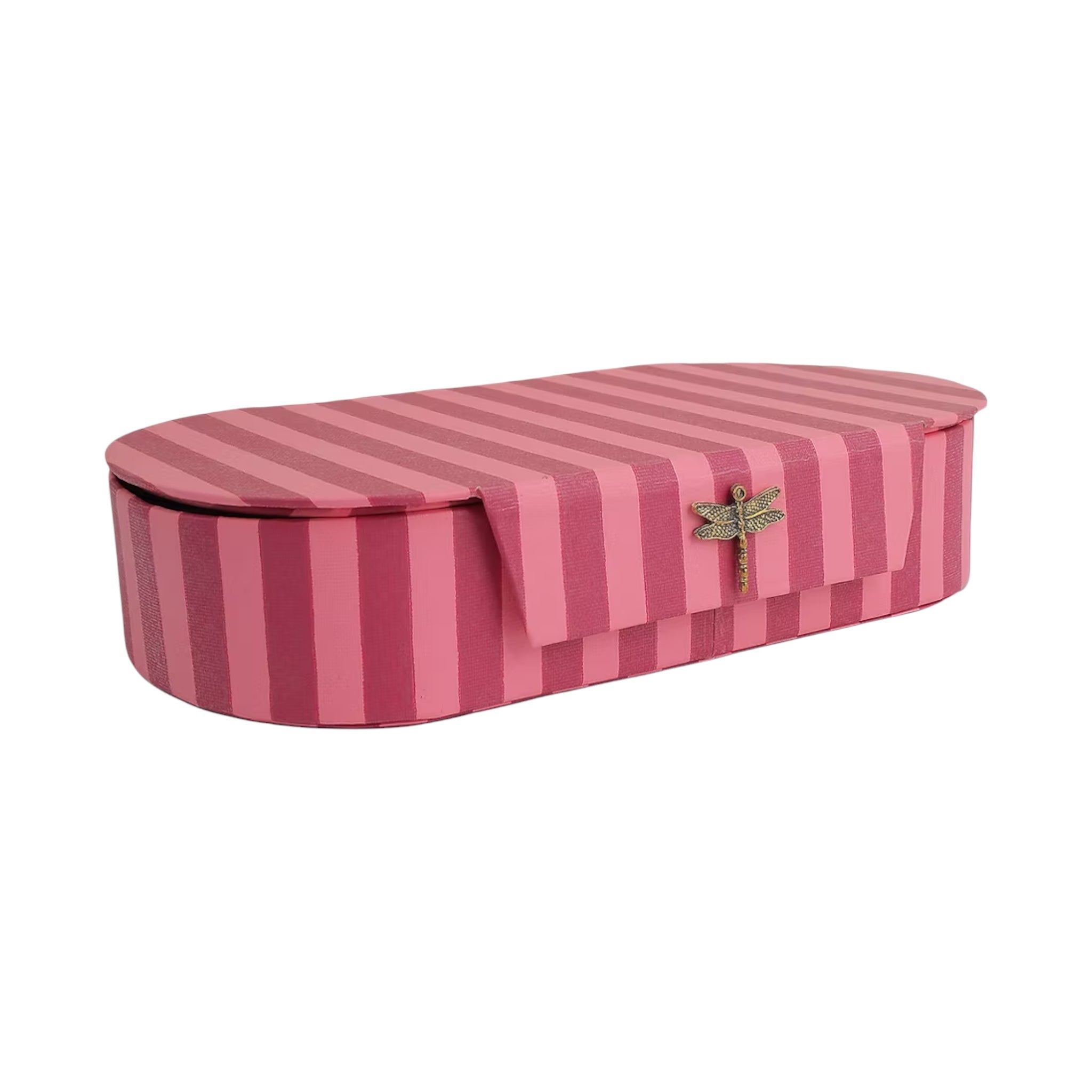 Striped Oval Jewellery Box