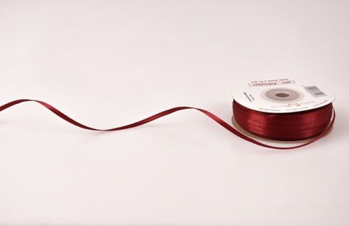 Satin ribbon 3mm x 91.44m - Burgundy