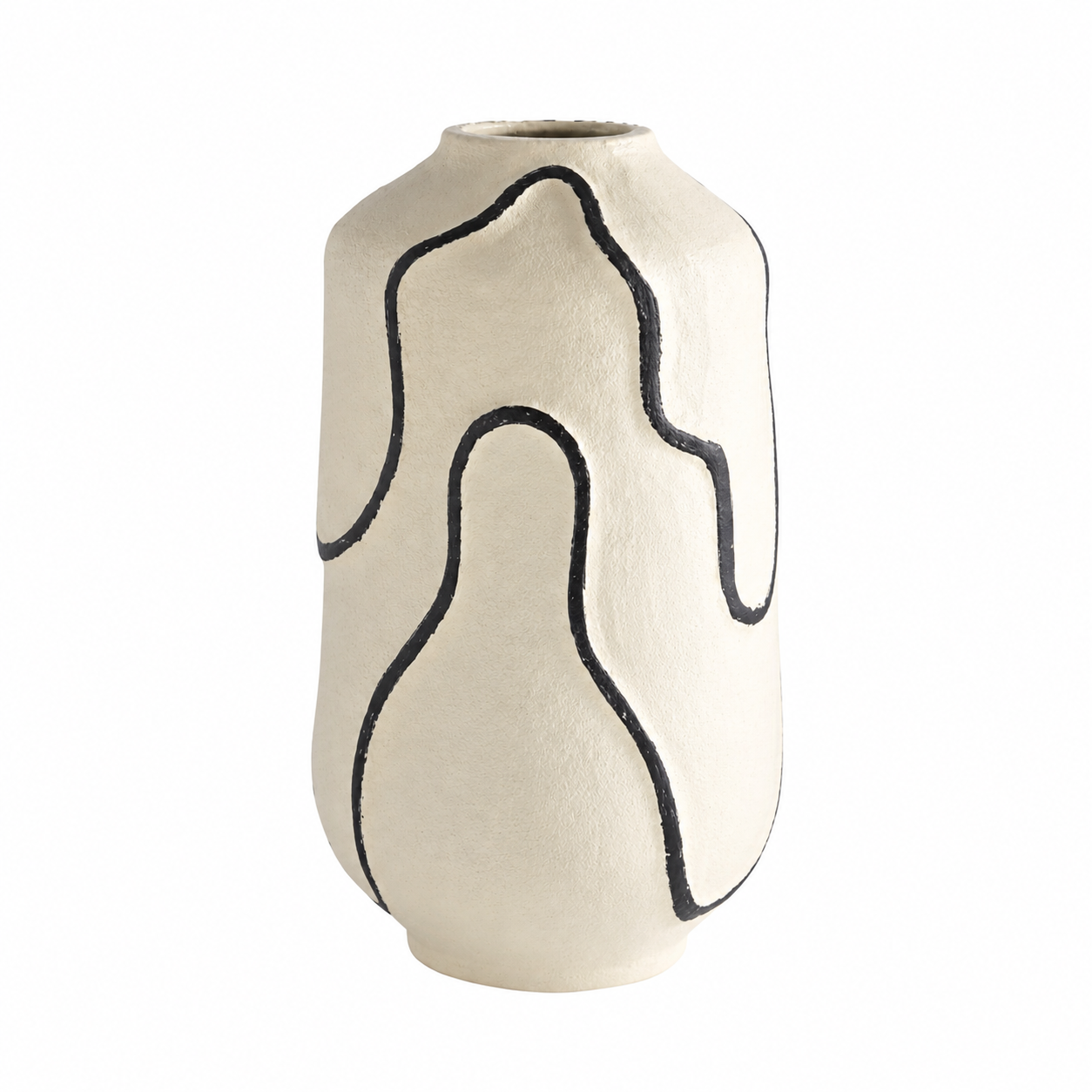 Sumi Aluminium Vase – Cream Powder Coated Tabletop Decor (30 cm)