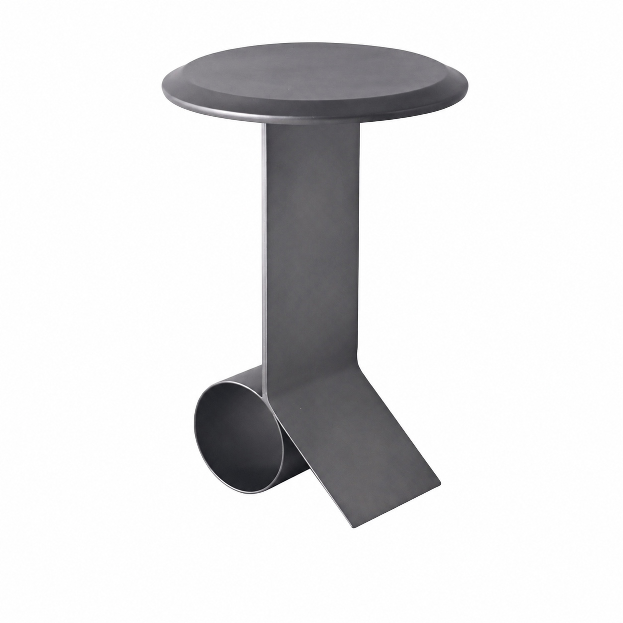 Solree Iron Side Table – Black Powder Coated Modern Accent (55 cm)