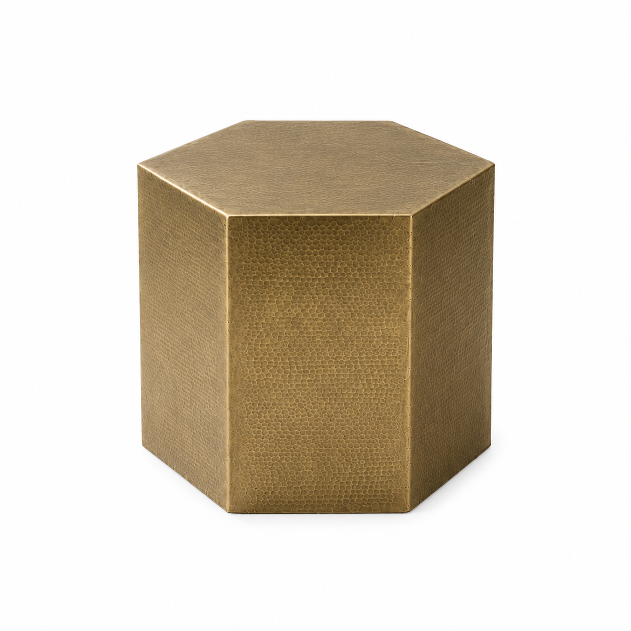Hexagonal Side Table – Aluminium Sheet with Nickel Antique Finish