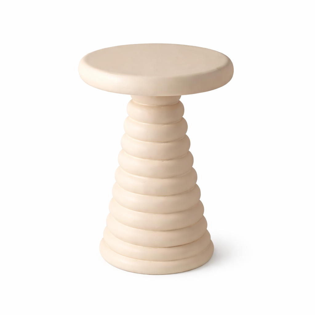 Beige Powder-Coated Aluminium Side Table
