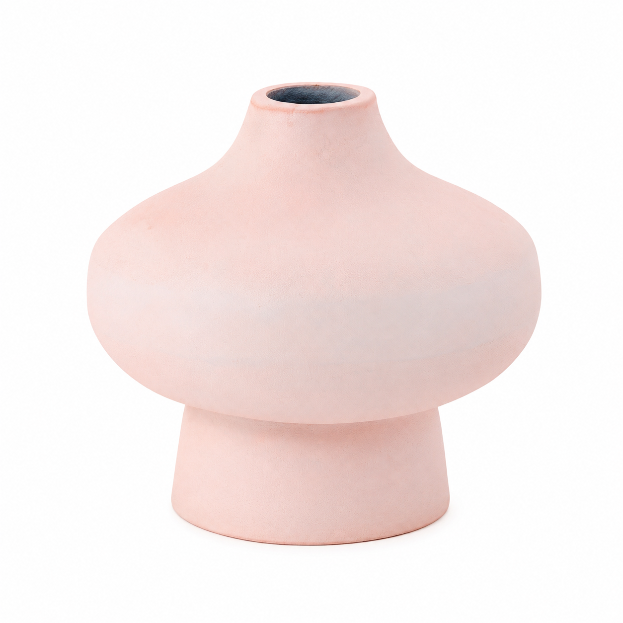 Ivory Powder-Coated Aluminium Vase – Sculptural Form
