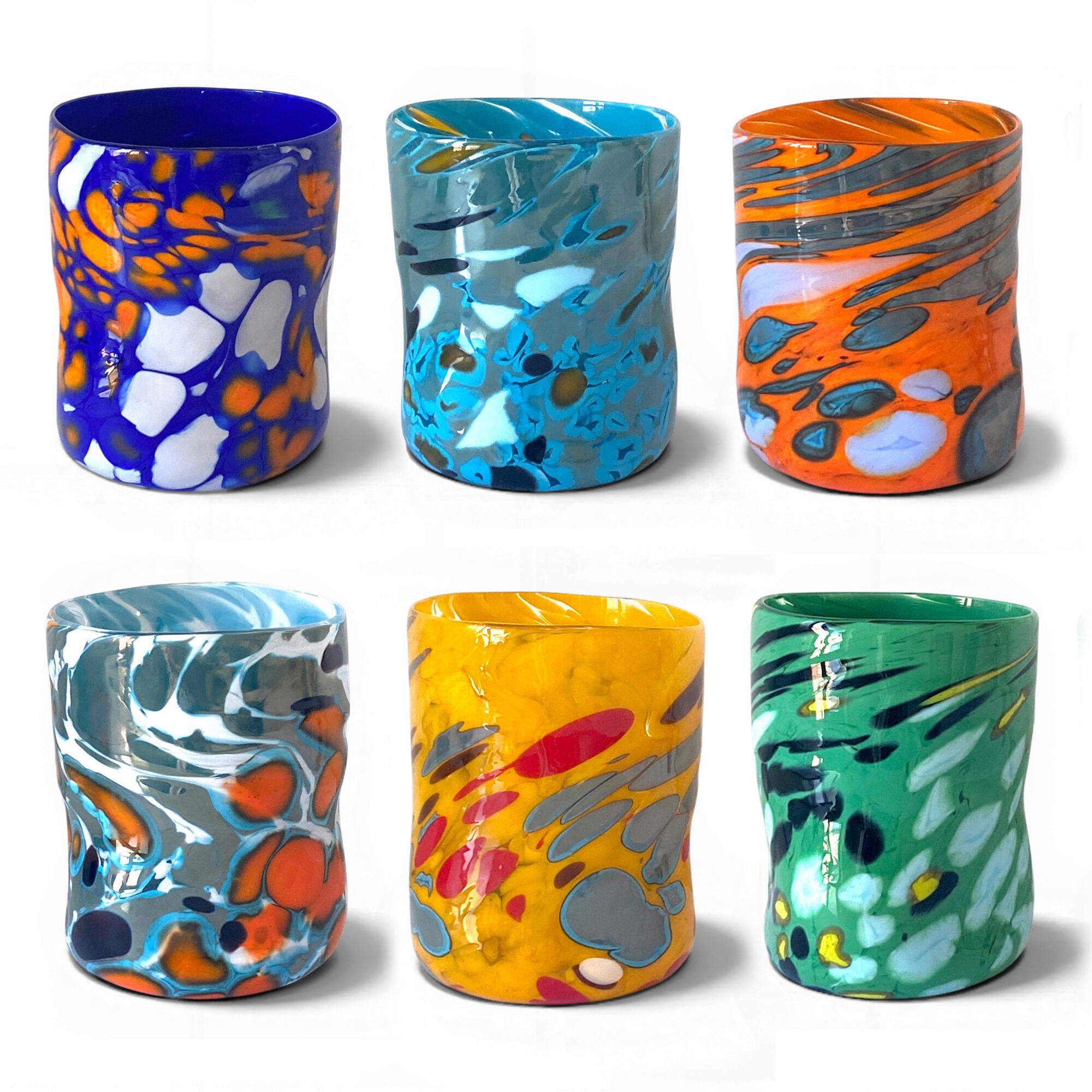 Tiepolo Murano glass glasses, made on the island of Murano, blown and handcrafted by master glassmakers - SPECIAL EDITION - 450 ml.
