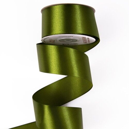 Satin ribbon 38mm x 22.86m - Dark olive green