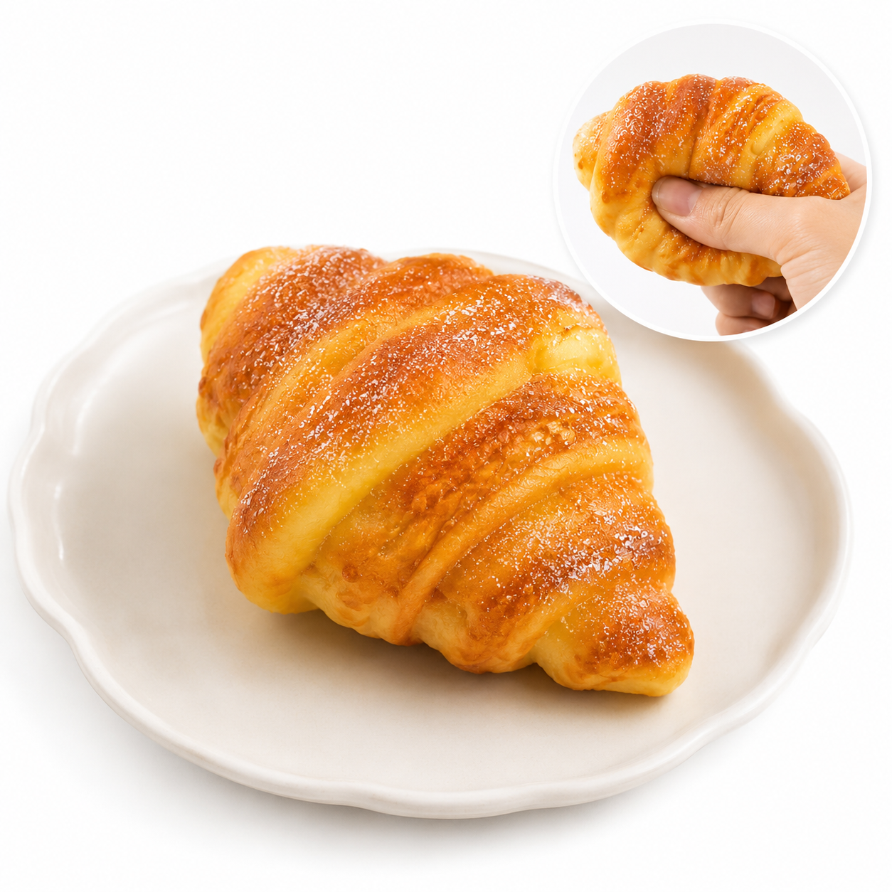 Croissant à remontée lente et squishy | Jouet anti-stress réaliste