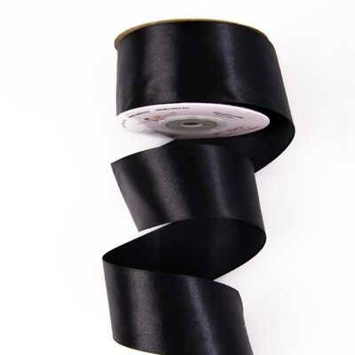 Satinband 38mm x 22,86m - Schwarz