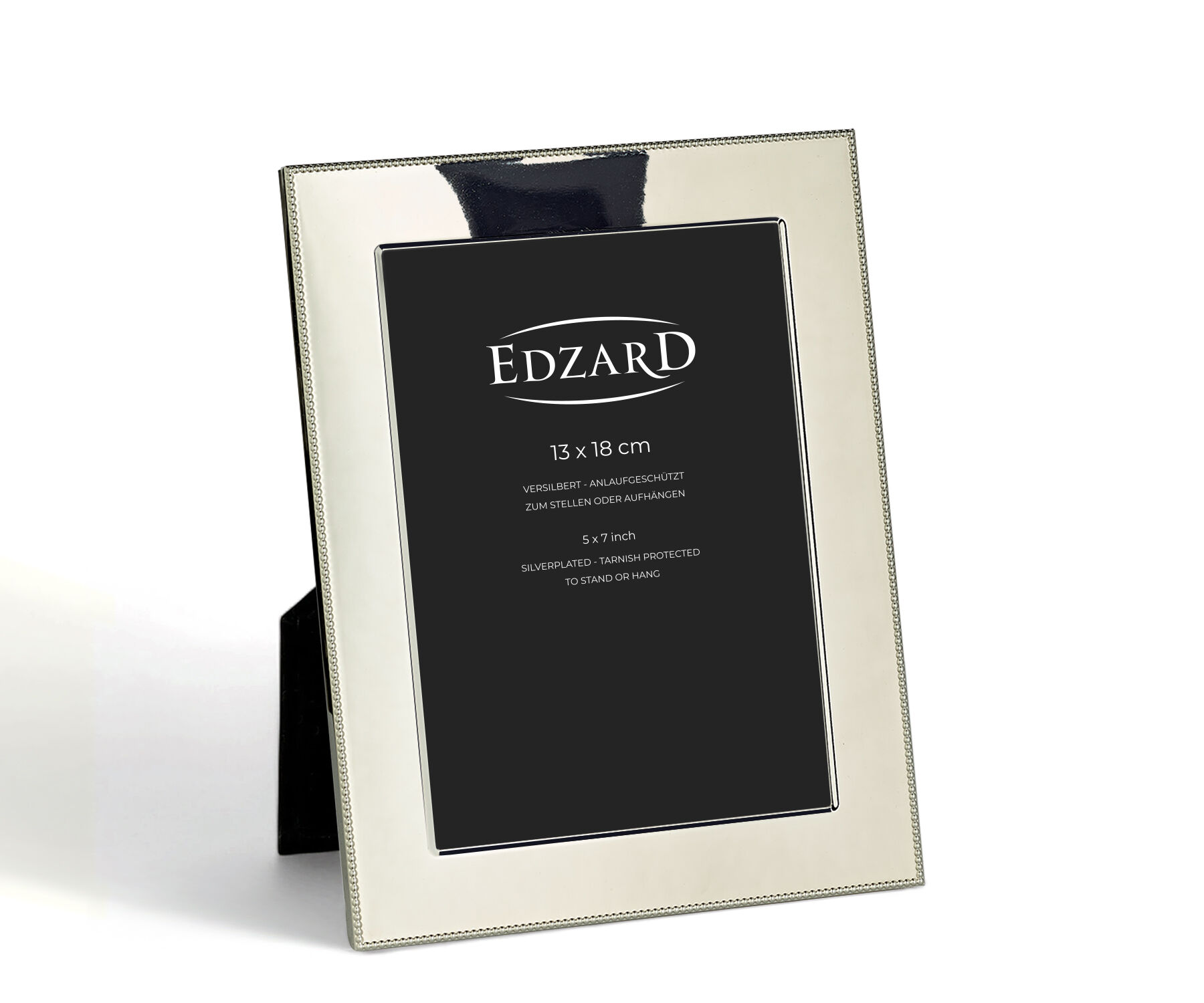 Picture frame Liguria (13x18 cm), elegantly silver-plated, tarnish-resistant, 2 hangers