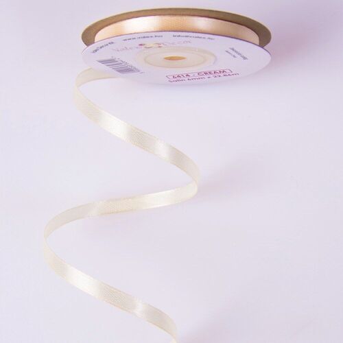 Satin ribbon 6mm x 22.86m - Cream
