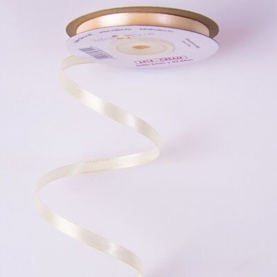 Satinband 6mm x 22,86m - Creme