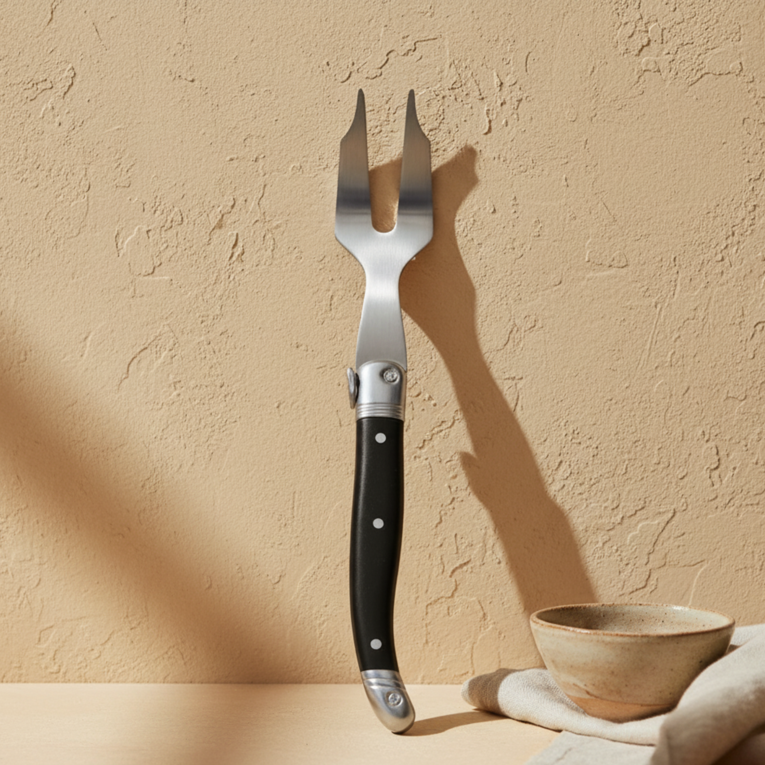 Laguiole Mini Cheese Fork, Black