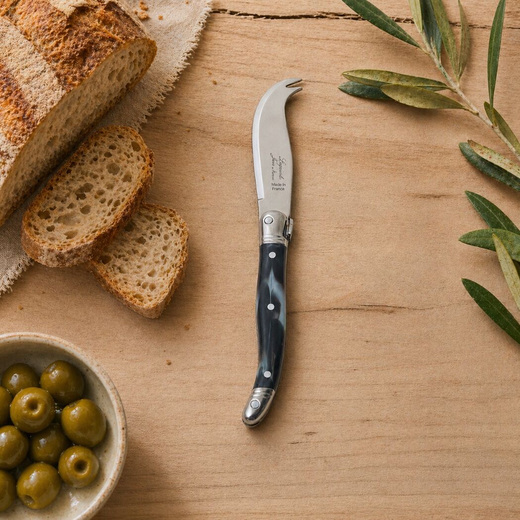 Laguiole Mini Fork-tipped Knife, Black Marble