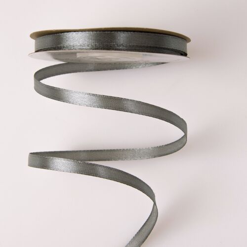 Satin ribbon 6mm x 22.86m - Bluish Silver