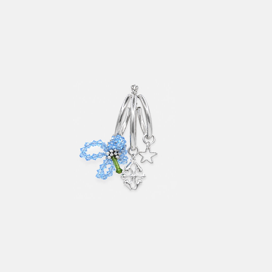 ASTER BLUA MATEO boucle d'oreille unique à triple anneaux