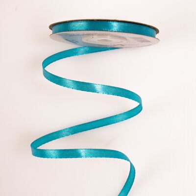 Satin ribbon 6mm x 22.86m - Aqua blue