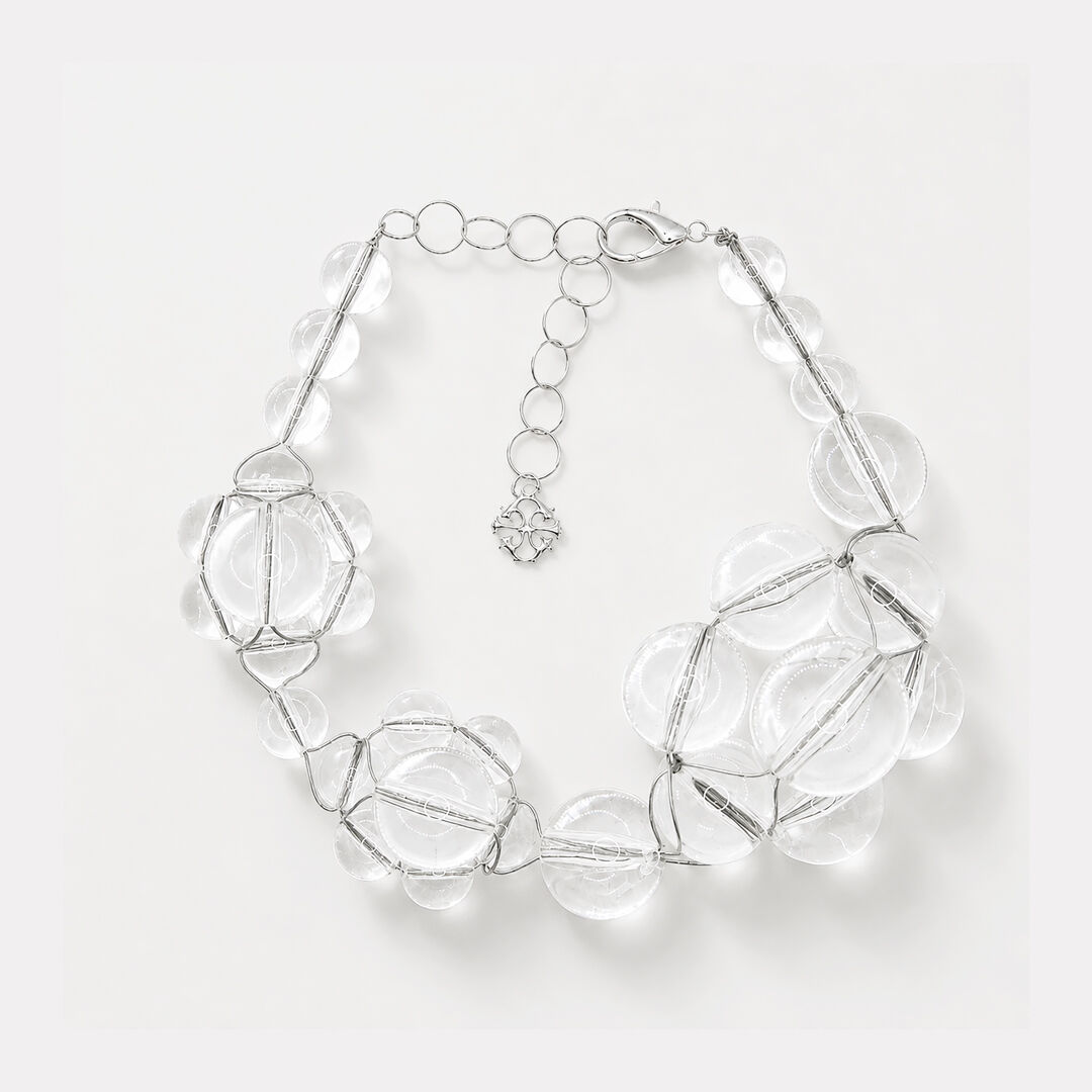 Collier ras de cou en perles transparentes - Augea Spectrum