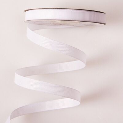 Grosgrain ribbon 10mm x 20m - White