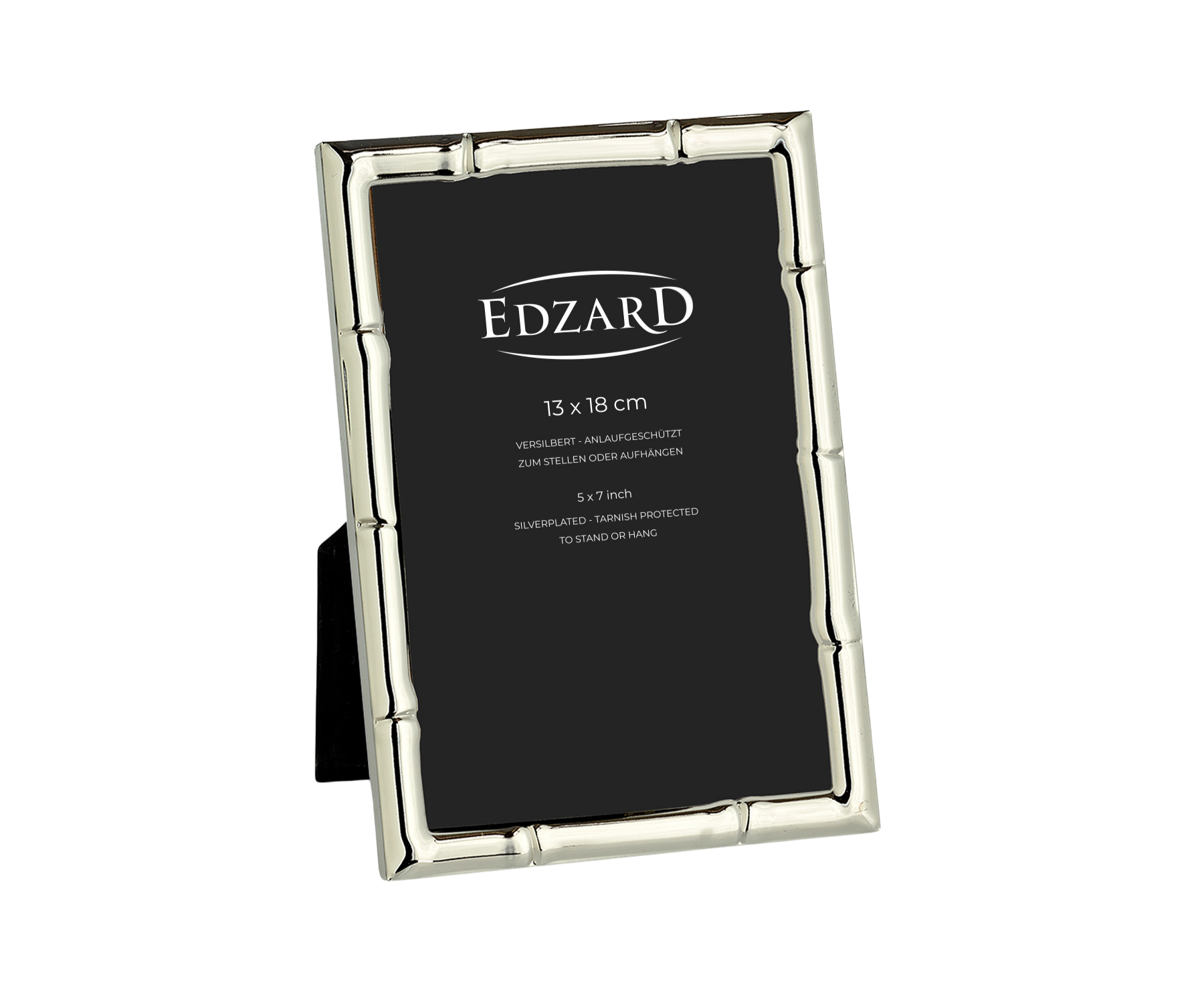 Fontanellato picture frame (13x18 cm), elegantly silver-plated, tarnish-resistant, 2 hangers
