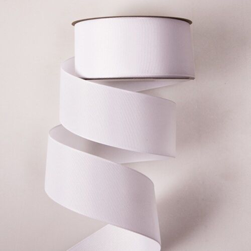 Grosgrain ribbon 38mm x 20m - White