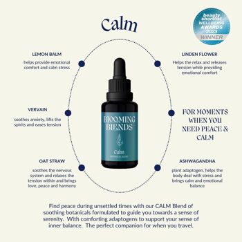 CALM Blend - Teinture à base de plantes sans alcool de 30 ml pour favoriser la paix et le calme 2