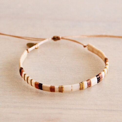 FW119: Tilabead Bracelet Taupe / Nude / Goldplated