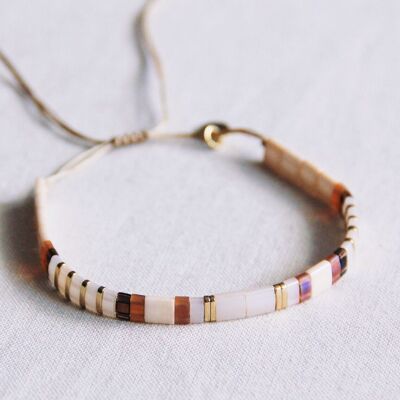 Bracciale Tilabead taupe / nudo / placcato oro