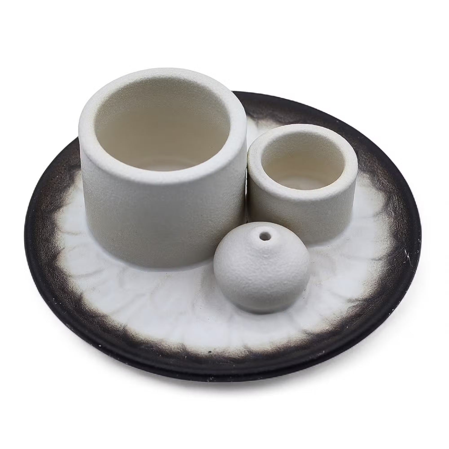 Palo Santo Stick & Smudge Holder Mandala White & Grey Ancient Wisdom