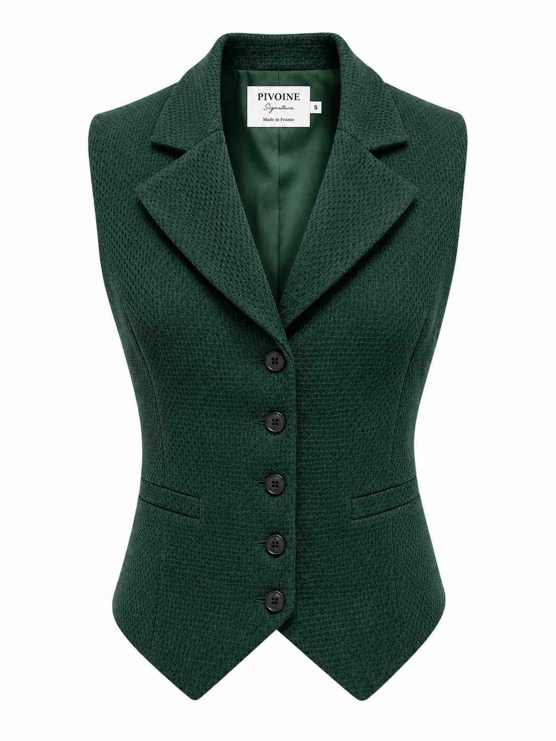 Veston Peaky Vert Sapin motifs Avec Col