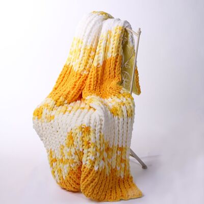 Couverture épaisse en tricot à la main, taille et couleur personnalisées