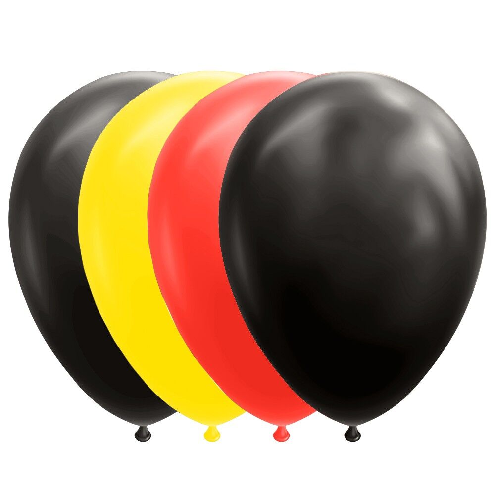 50 Balloons 12" black/yellow/red