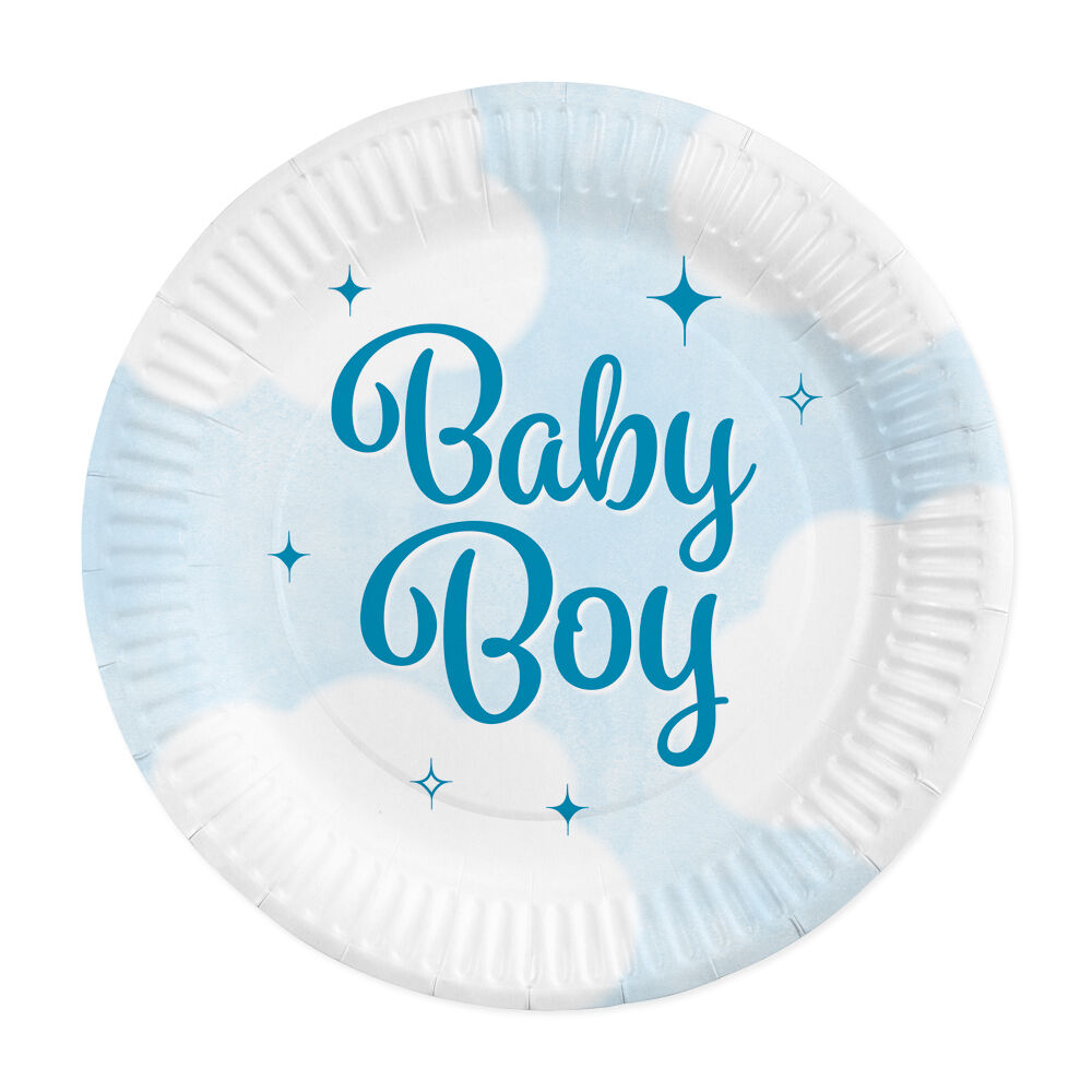 8 Paper plates 23cm FSC - Baby Boy