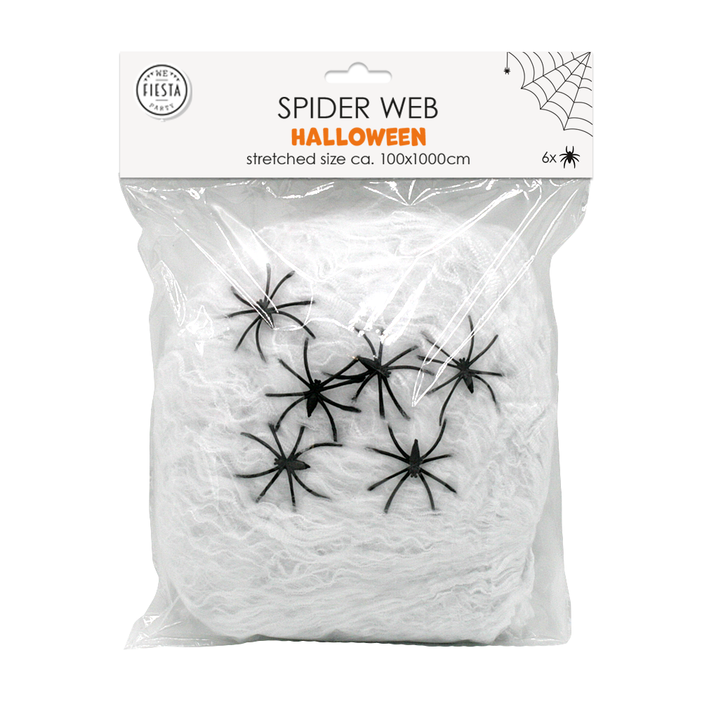 Spiderweb white 100g with 6 spiders