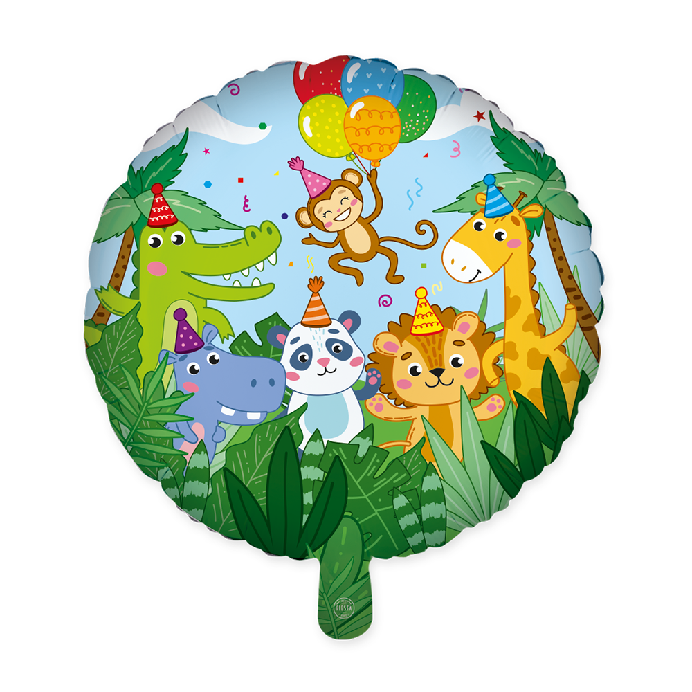 Foilballoon 18" round - 'Happy Jungle' 