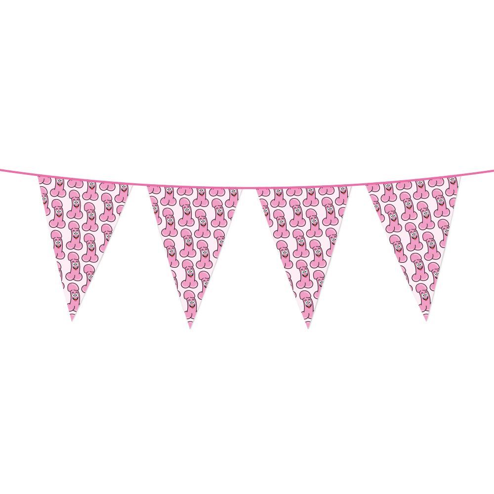 Bunting  PET 10m - 2-side print - flagsize 20x30cm - Happy Penis