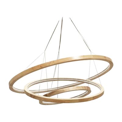 Céclon wooden chandelier - Three rings - Dimmable