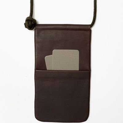 Leather phone case - Chocolate