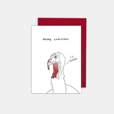 Christmas card I LOVE VEGANS