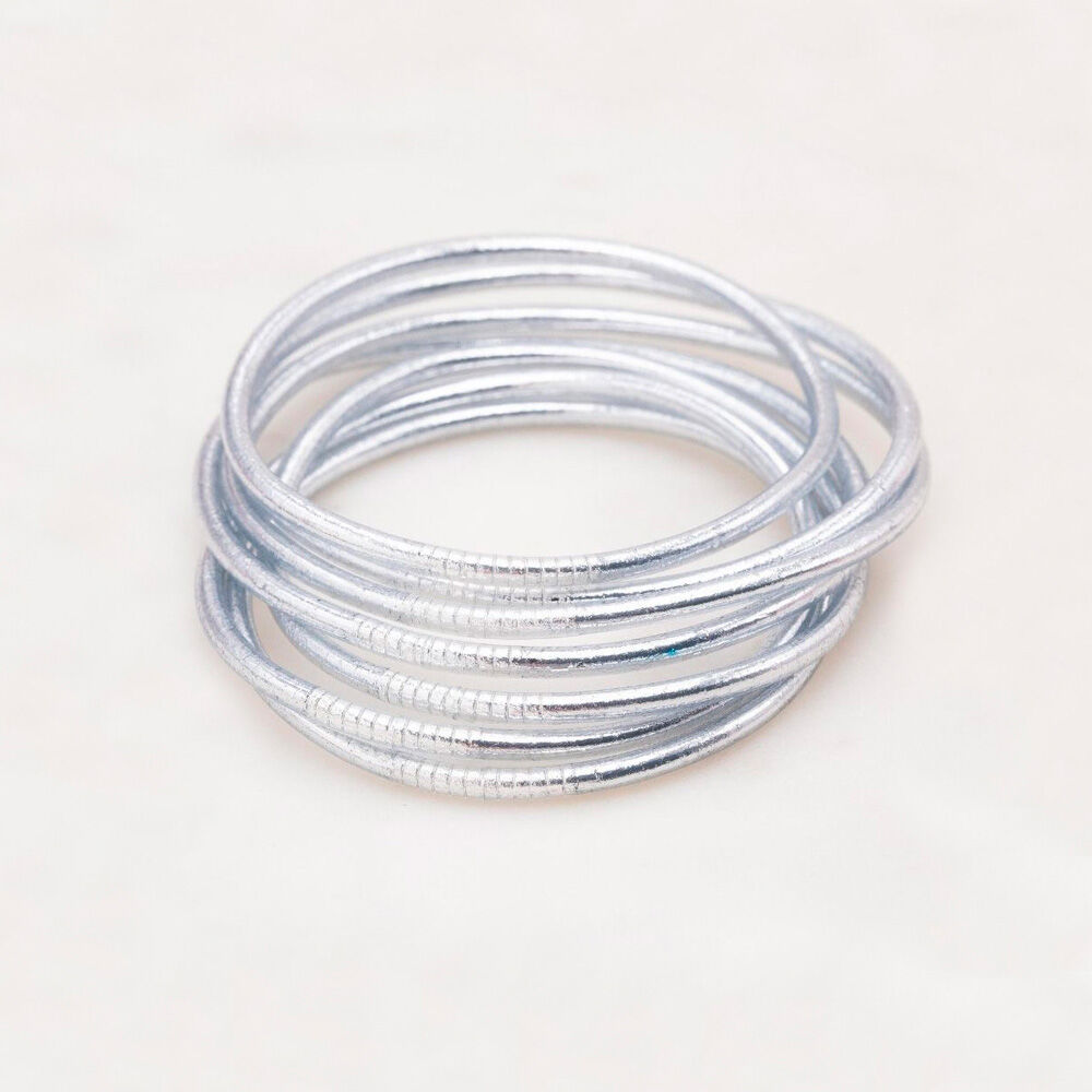 Thin Buddhist bangle without mantra, size XS - Silver