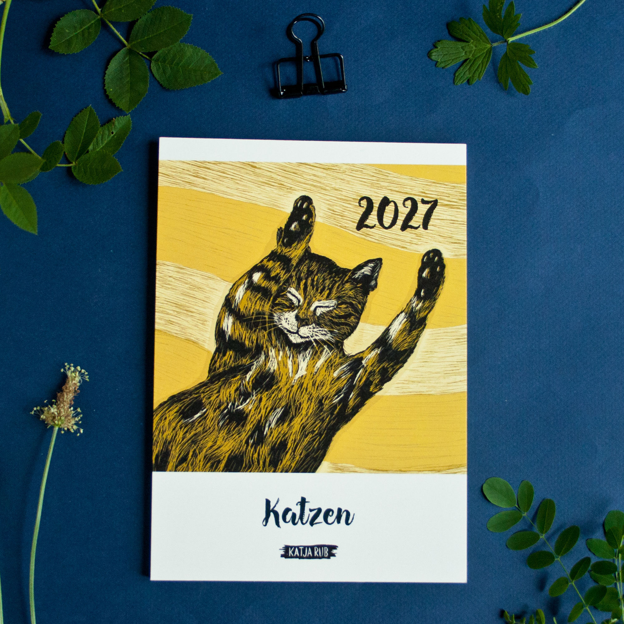 Katzen Kalender 2027 im A5 Format (Deutsches Kalendarium)