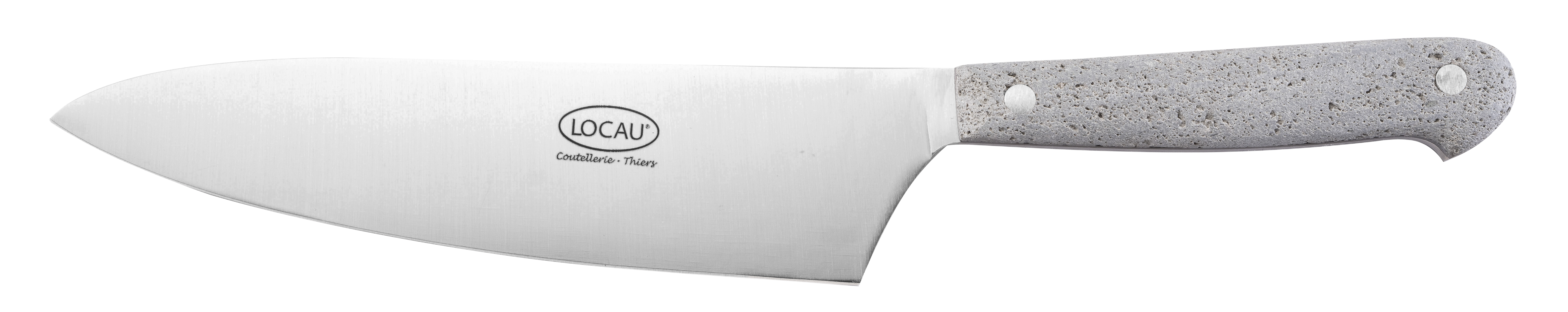 ELEGANCE Santoku knife with a 17 cm blade, made of Puy-de-Dôme lava.
