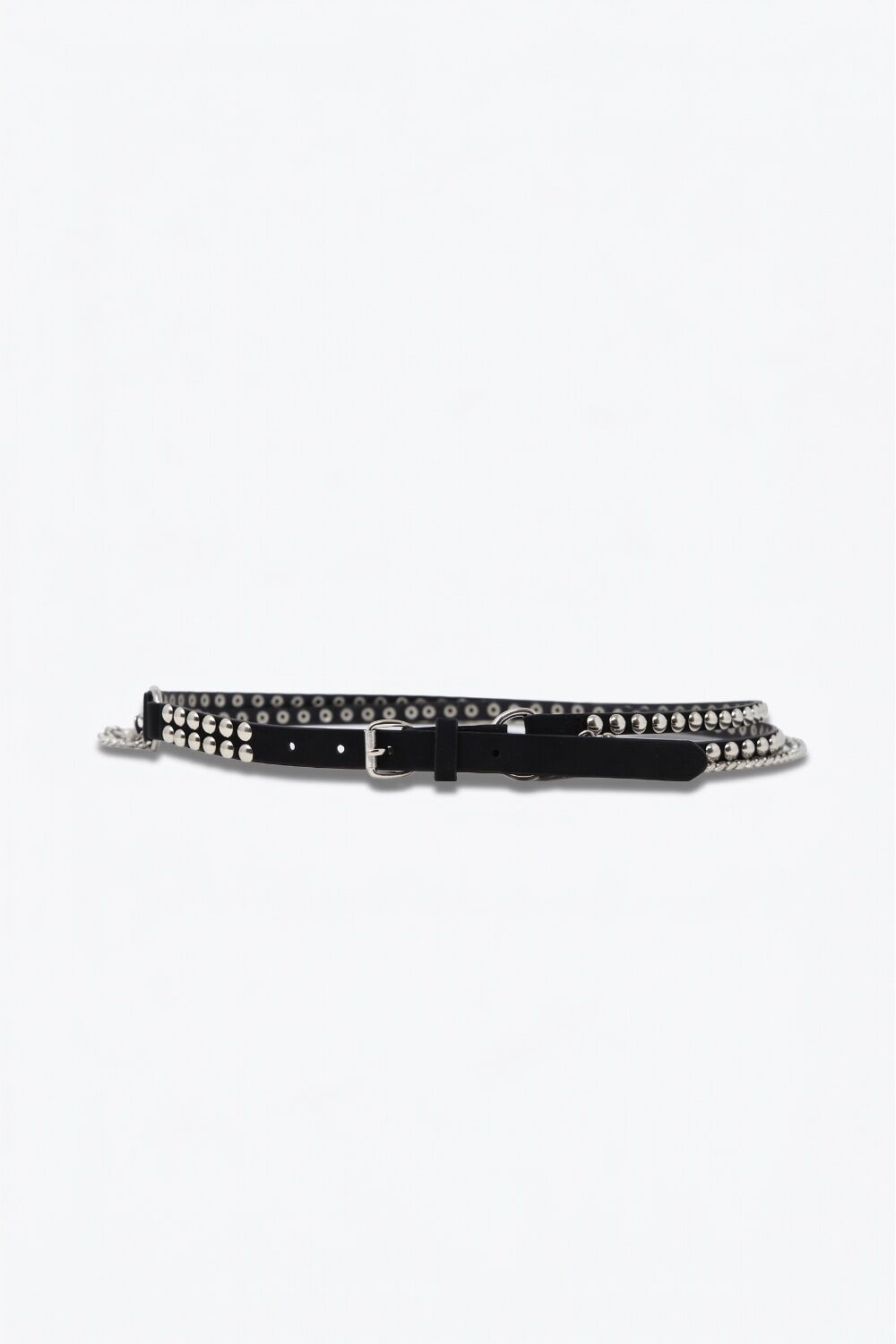 Black Studded Belt with Hanging Chains