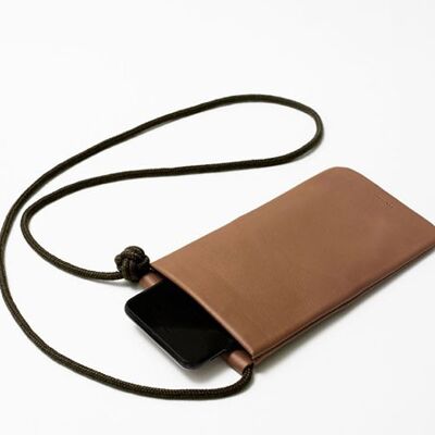 Leather phone case - Camel