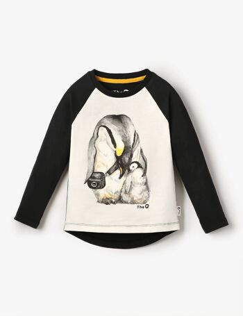 T-shirt raglan bio LS Hi-Lo - Penguin Cuddle 1