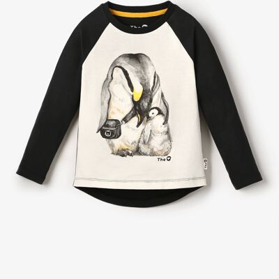 T-shirt raglan bio LS Hi-Lo - Penguin Cuddle