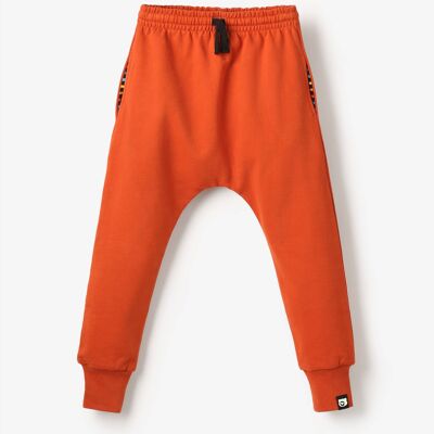 Organic Cosy Terry Joggers - Red Brick